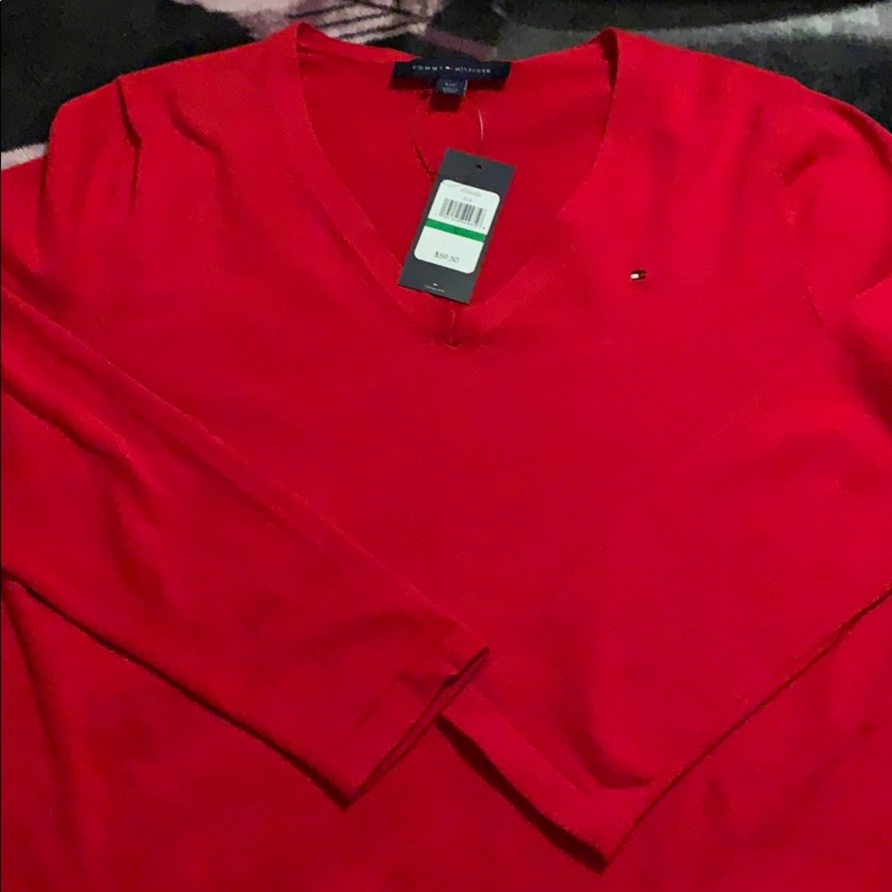 Womens Red Tommy Hilfiger sweater❤️